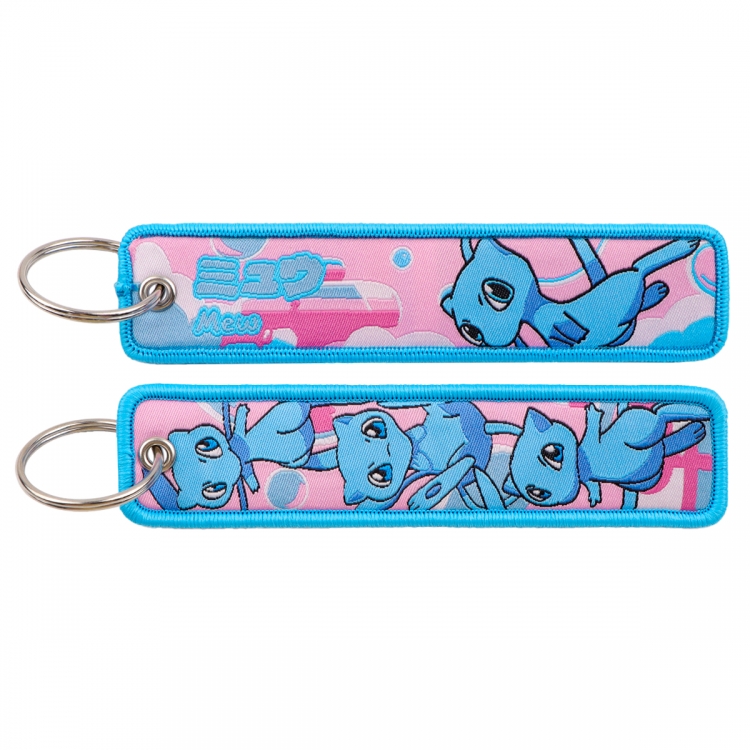 Lilo & Stitch Double sided color woven label keychain with thickened hanging rope 13x3cm 10G price for 5 pcs