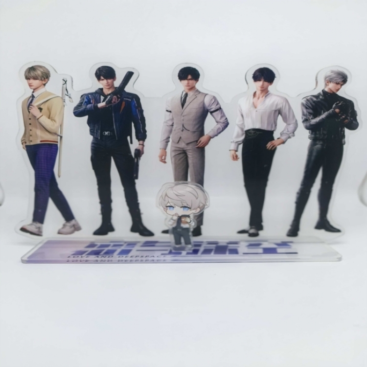 Love and Deepspace Anime Laser Acrylic Humanoid  keychain big Standing Plates 15.8cm