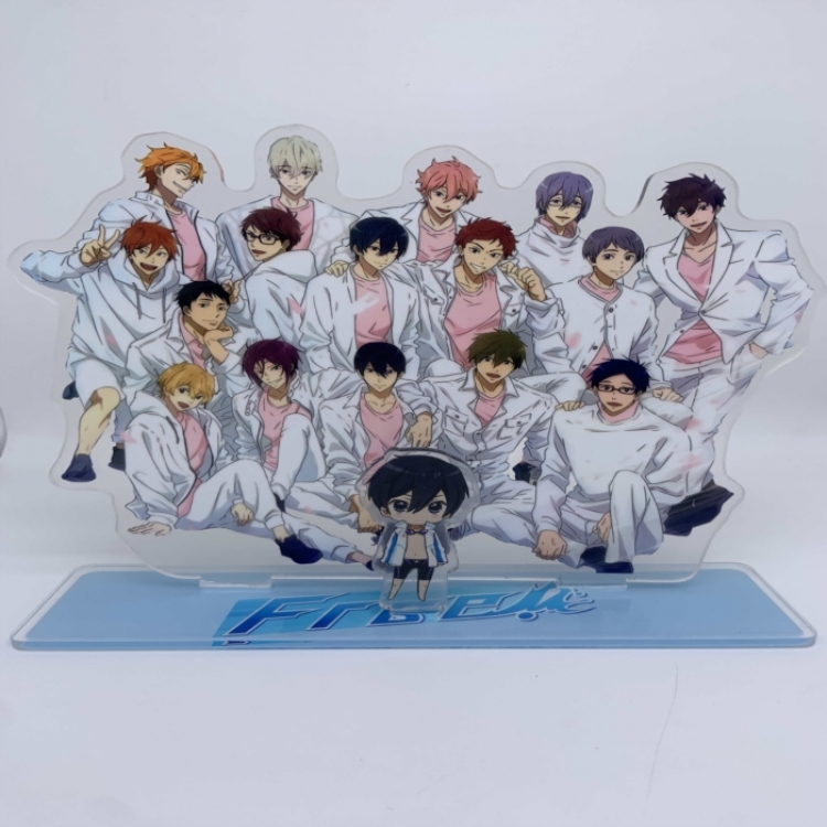 Free! Anime Laser Acrylic Humanoid  keychain big Standing Plates 15.8cm
