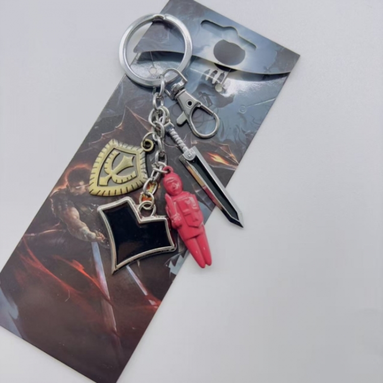 Berserk Anime cartoon 4 pendant metal keychain backpack pendant style B