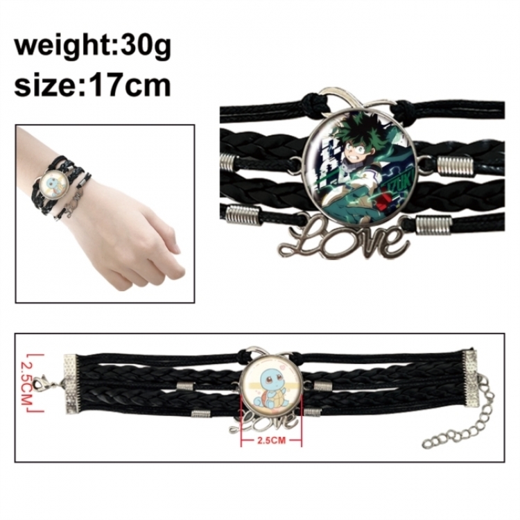 My Hero Academia Anime bracelet multi-layer leather gemstone bracelet price for 5 pcs