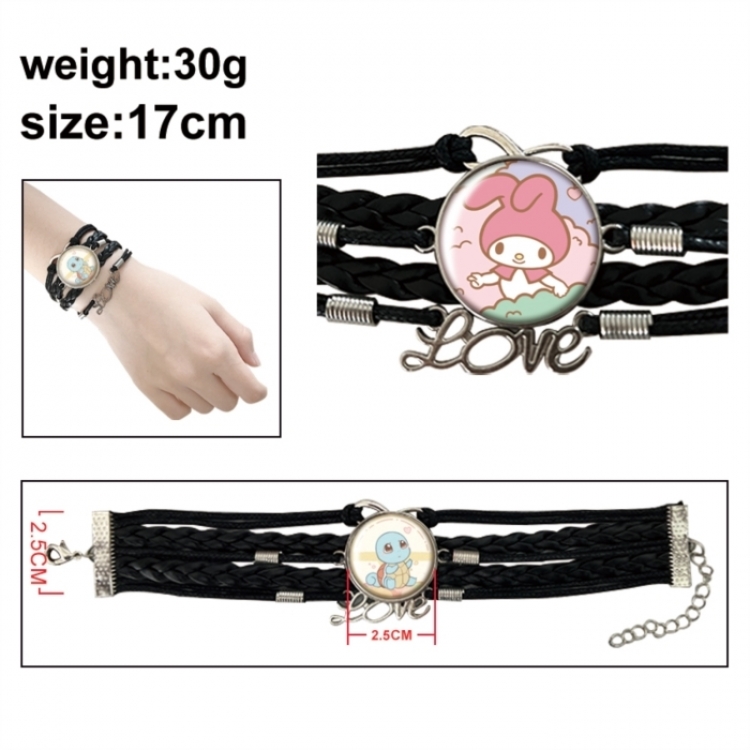 Sanrio Anime bracelet multi-layer leather gemstone bracelet price for 5 pcs