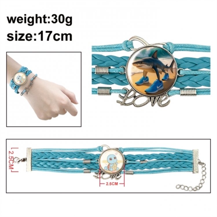 Italian Brainrot Anime bracelet multi-layer leather gemstone bracelet price for 5 pcs
