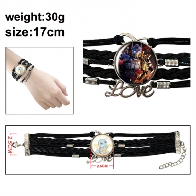 Transformers Anime bracelet multi-layer leather gemstone bracelet price for 5 pcs