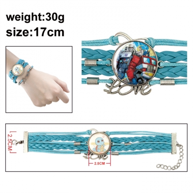 Transformers Anime bracelet multi-layer leather gemstone bracelet price for 5 pcs