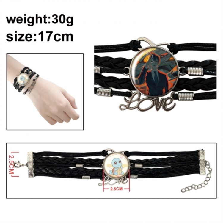 Chainsaw  Anime bracelet multi-layer leather gemstone bracelet price for 5 pcs