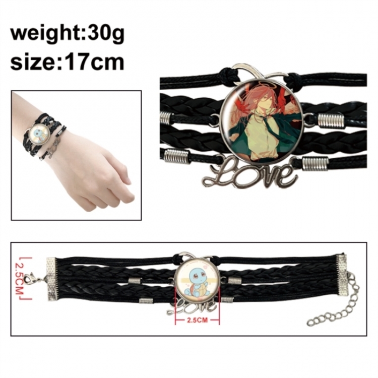 Chainsaw  Anime bracelet multi-layer leather gemstone bracelet price for 5 pcs