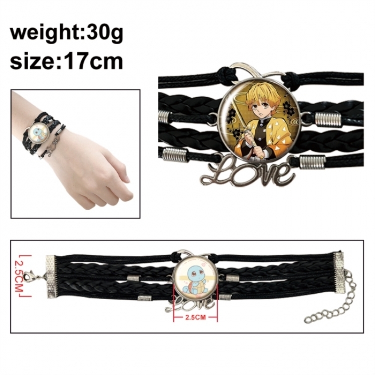 Demon Slayer Kimets Anime bracelet multi-layer leather gemstone bracelet price for 5 pcs