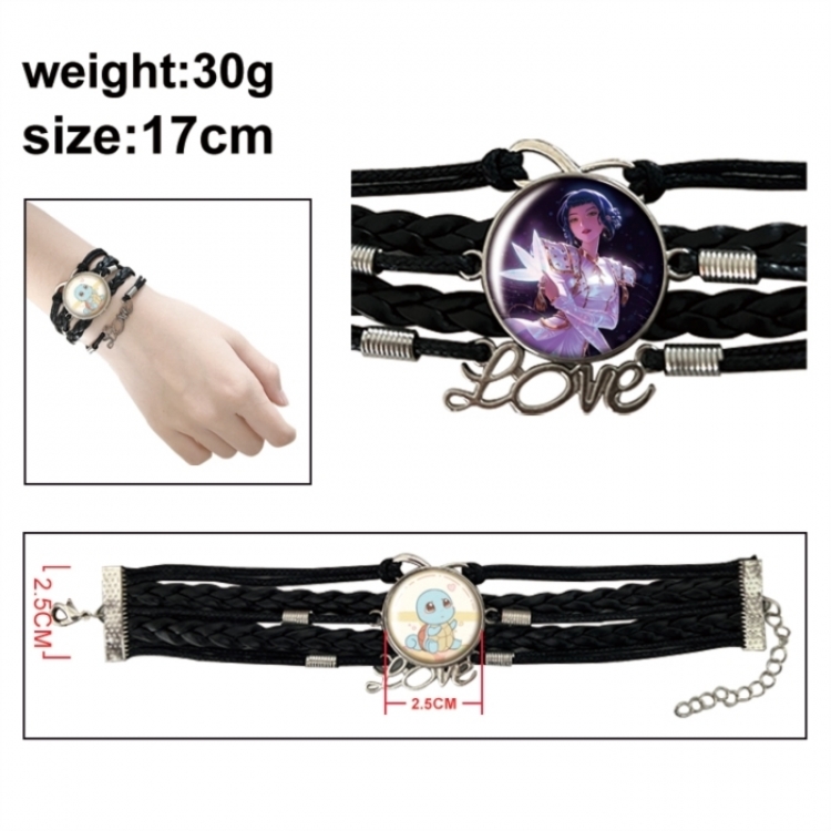 K-Pop Demon Hunters Anime bracelet multi-layer leather gemstone bracelet price for 5 pcs