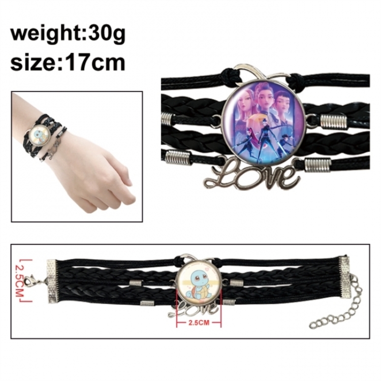 K-Pop Demon Hunters Anime bracelet multi-layer leather gemstone bracelet price for 5 pcs