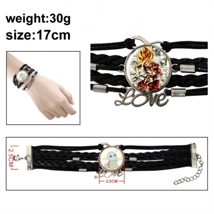 DRAGON BALL Anime bracelet multi-layer leather gemstone bracelet price for 5 pcs