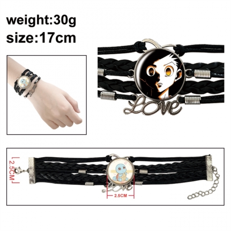 HunterXHunter Anime bracelet multi-layer leather gemstone bracelet price for 5 pcs