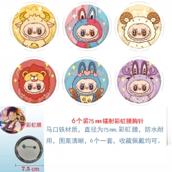 Labubu Anime Rainbow Mask Badg...