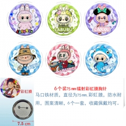 Labubu Anime Rainbow Mask Badg...