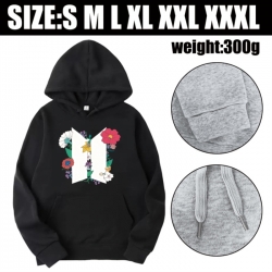 BTS Anime printed hooded sweat...