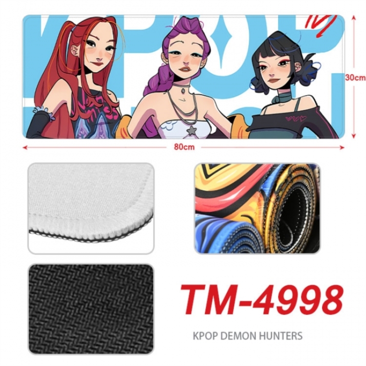 K-Pop Demon Hunters Anime peripheral lock edge mouse pad 90X40cm