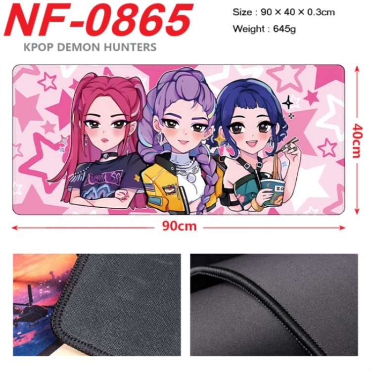 K-Pop Demon Hunters Anime peripheral lock edge mouse pad 90X40cm