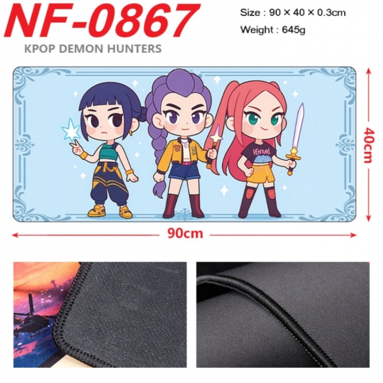 K-Pop Demon Hunters Anime peripheral lock edge mouse pad 90X40cm