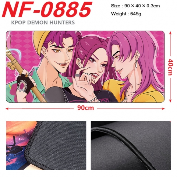 K-Pop Demon Hunters Anime peripheral lock edge mouse pad 90X40cm