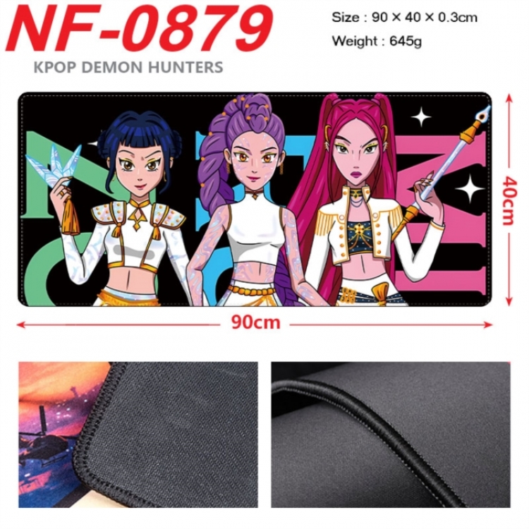 K-Pop Demon Hunters Anime peripheral lock edge mouse pad 90X40cm