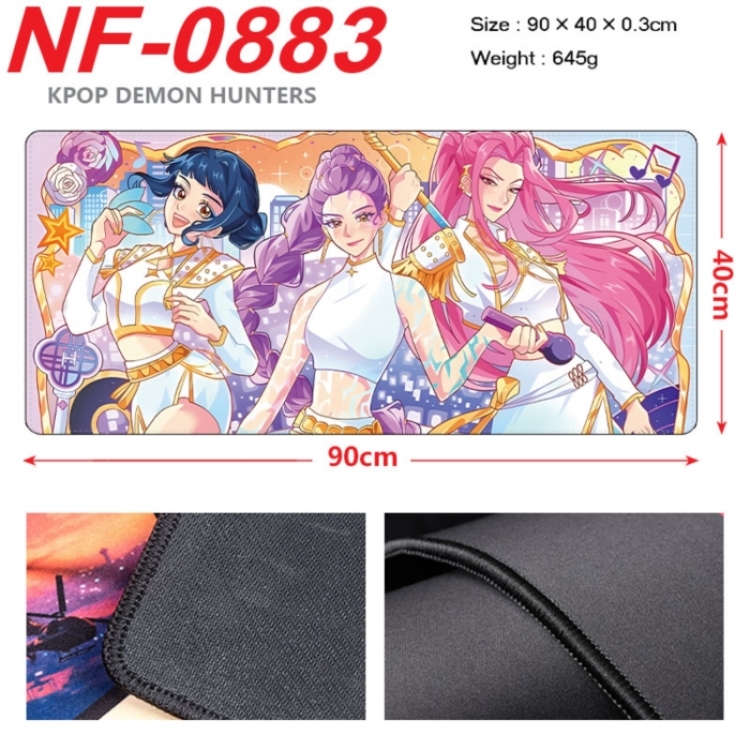 K-Pop Demon Hunters Anime peripheral lock edge mouse pad 90X40cm