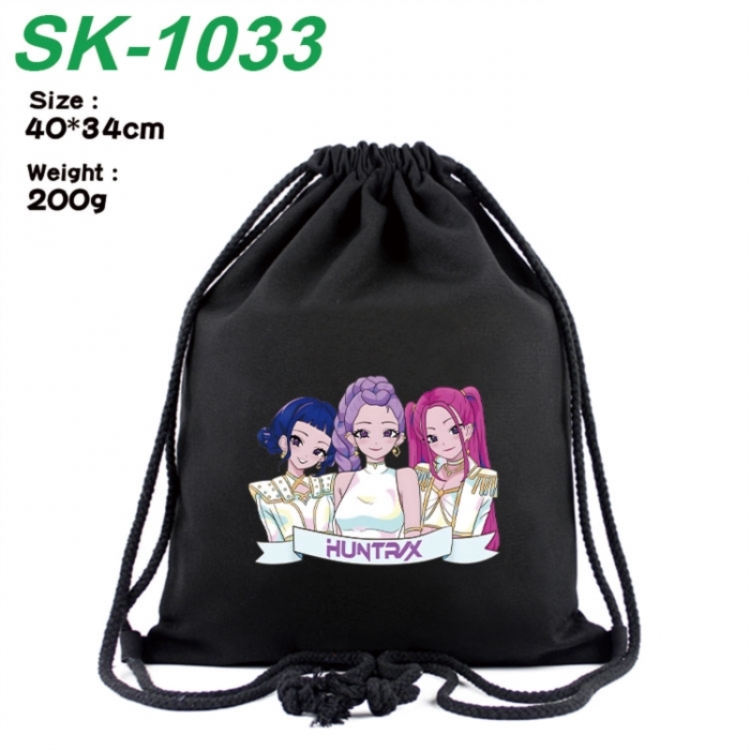 K-Pop Demon Hunters Anime peripheral 16 inch canvas bundle pocket hot stamping design 40x34cm 200g