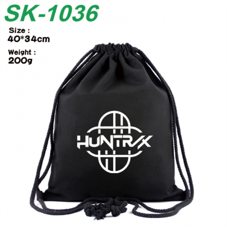 K-Pop Demon Hunters Anime peripheral 16 inch canvas bundle pocket hot stamping design 40x34cm 200g