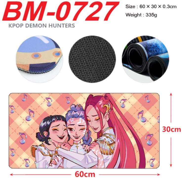 K-Pop Demon Hunters Anime peripheral lock edge mouse pad 60X30cm