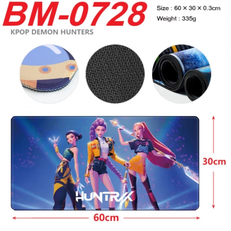 K-Pop Demon Hunters Anime peripheral lock edge mouse pad 60X30cm