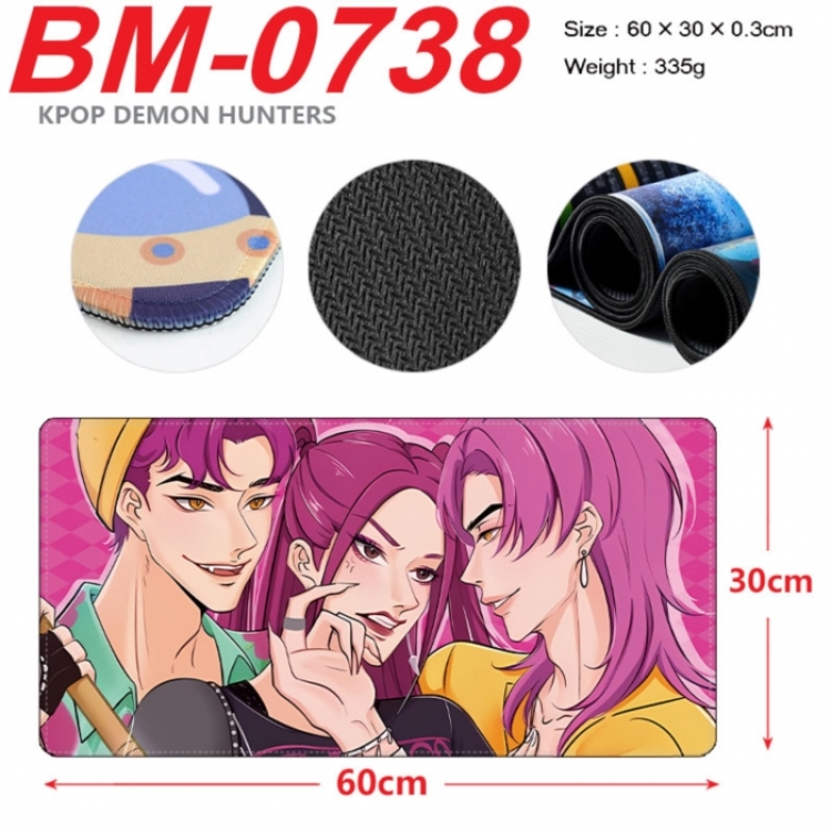 K-Pop Demon Hunters Anime peripheral lock edge mouse pad 60X30cm