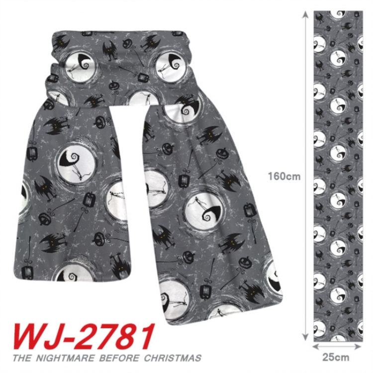 The Nightmare Before Christmas Anime Plush Impression Scarf Neck 25x160cm