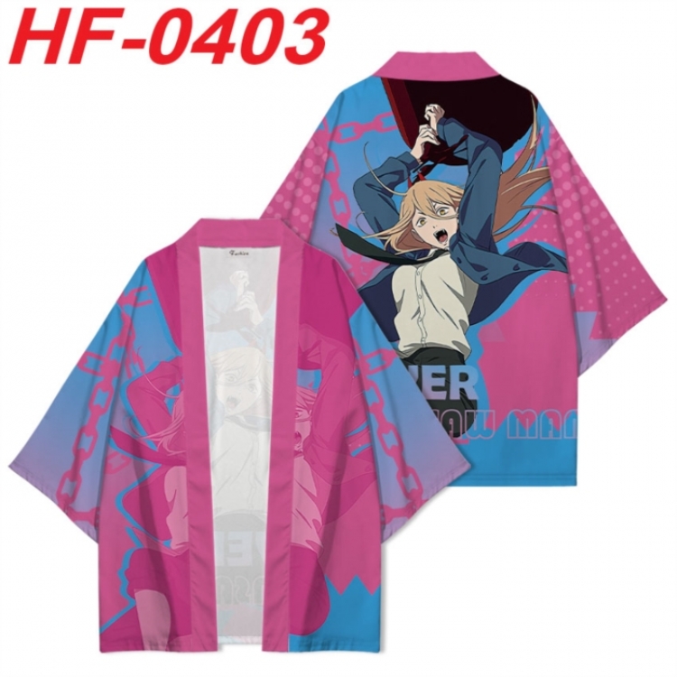 Chainsaw Man Anime digital printed French velvet kimono top from S to 4XL 