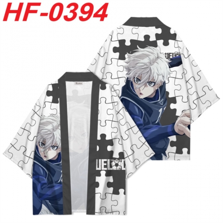 BLUE LOCK Anime digital printed French velvet kimono top from S to 4XL 