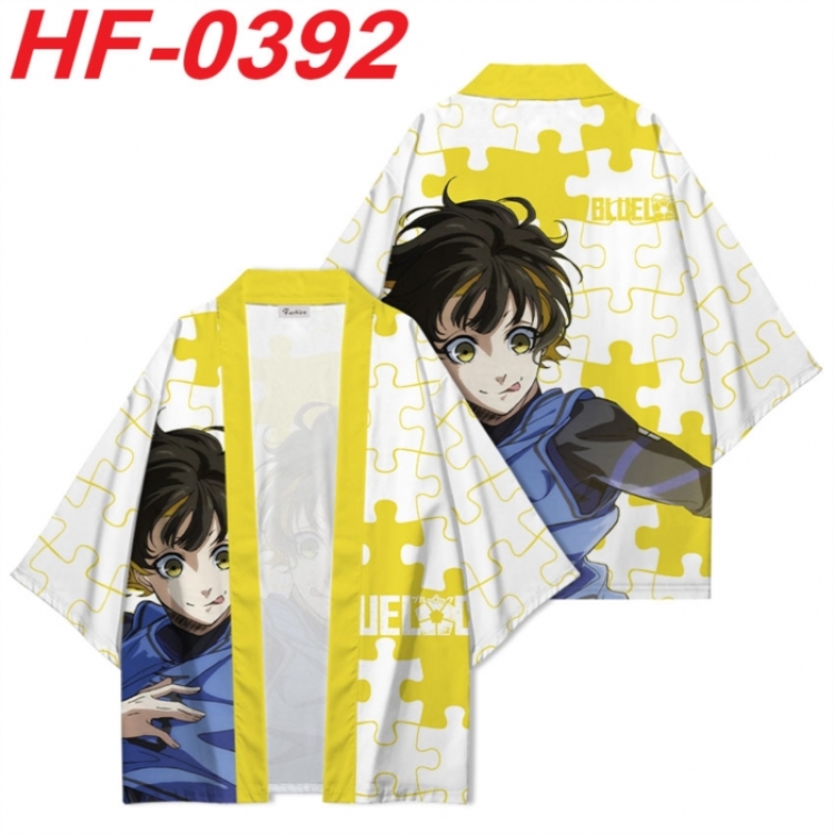 BLUE LOCK Anime digital printed French velvet kimono top from S to 4XL 