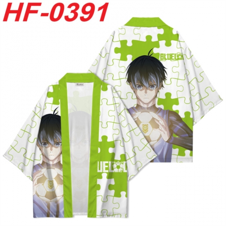 BLUE LOCK Anime digital printed French velvet kimono top from S to 4XL 