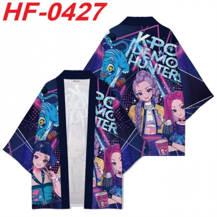 K-Pop:Demon Hunters Anime digital printed French velvet kimono top from S to 4XL 