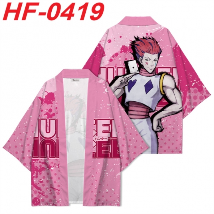 HunterXHunter Anime digital printed French velvet kimono top from S to 4XL 