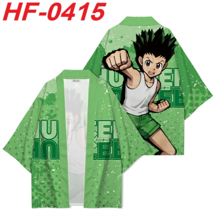 HunterXHunter Anime digital printed French velvet kimono top from S to 4XL 
