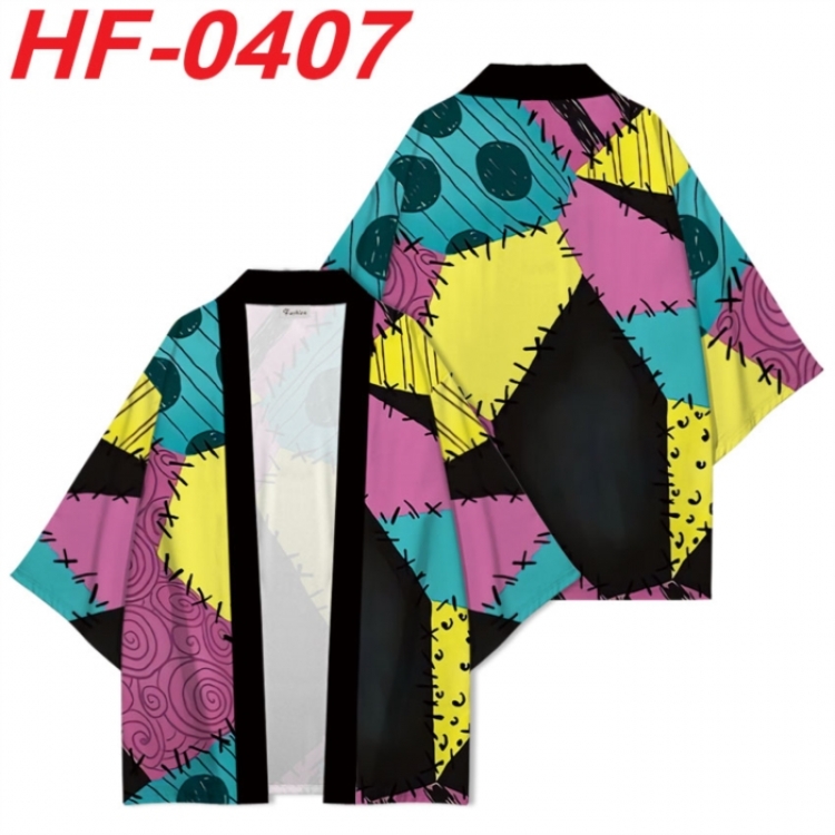 The Nightmare Before Christmas Anime digital printed French velvet kimono top from S to 4XL 
