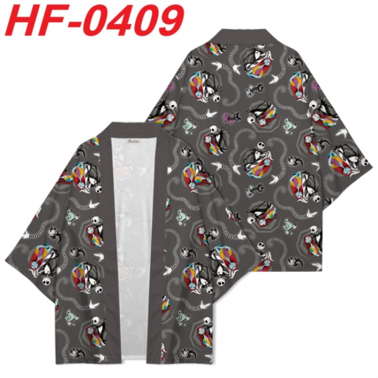 The Nightmare Before Christmas Anime digital printed French velvet kimono top from S to 4XL 