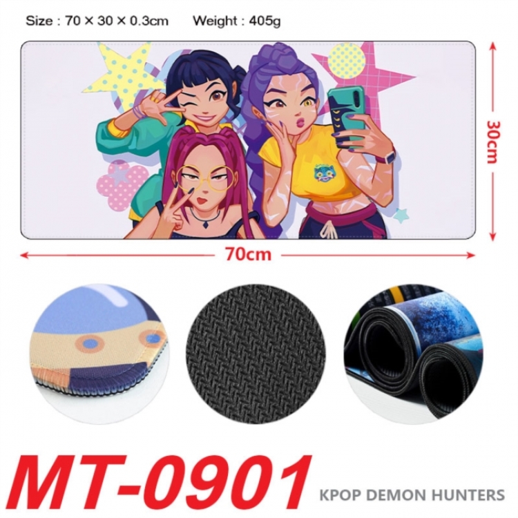 K-Pop:Demon Hunters Anime peripheral lock edge mouse pad 70X30cm
