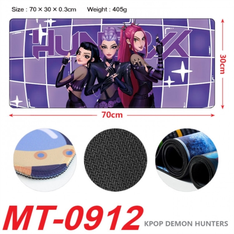 K-Pop:Demon Hunters Anime peripheral lock edge mouse pad 70X30cm
