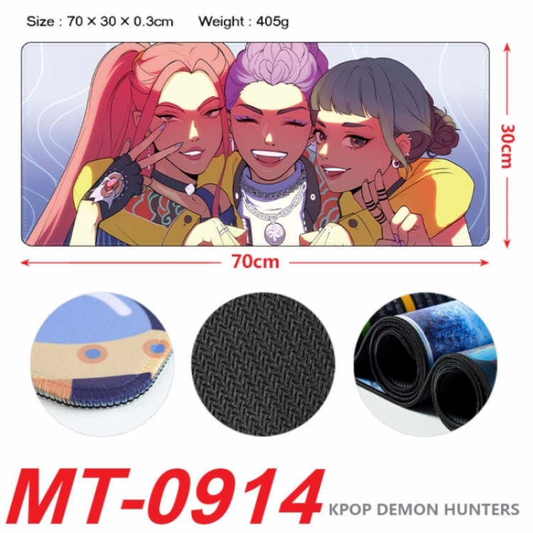 K-Pop:Demon Hunters Anime peripheral lock edge mouse pad 70X30cm