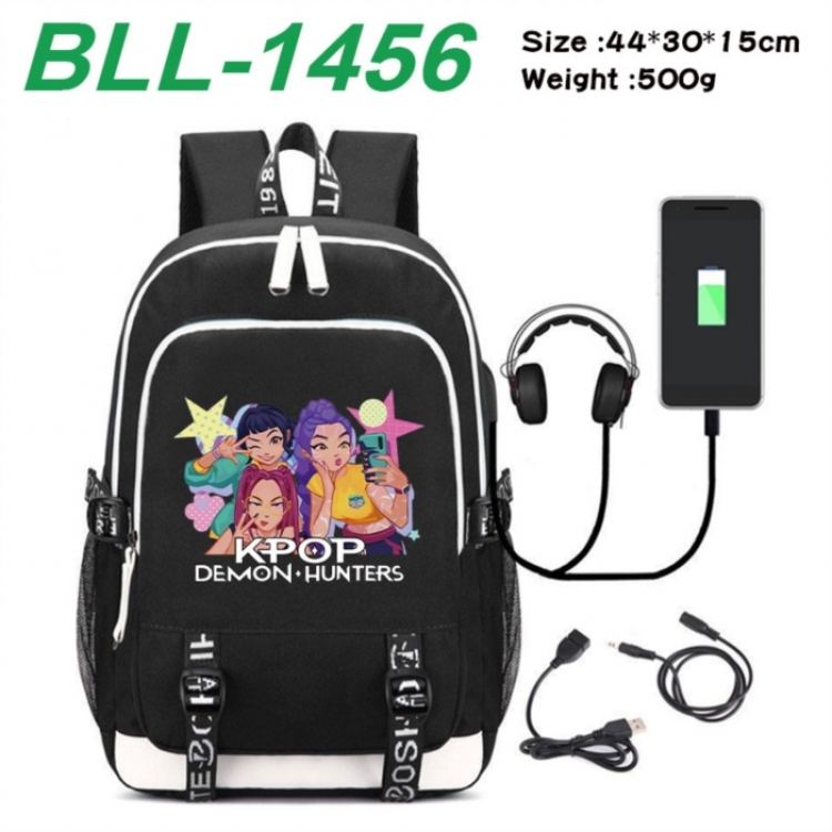 K-Pop:Demon Hunters Game Canvas Backpack Waterproof School Bag 44X30X15CM 500G