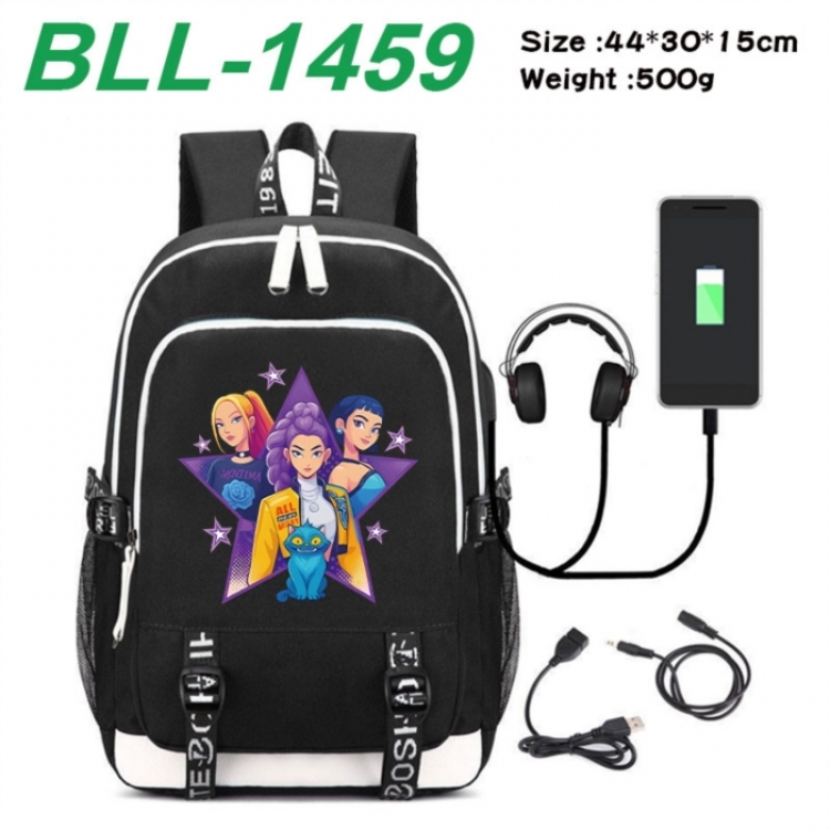 K-Pop:Demon Hunters Game Canvas Backpack Waterproof School Bag 44X30X15CM 500G