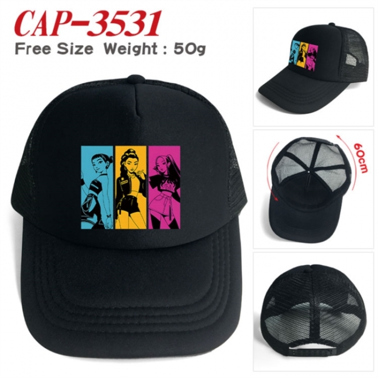 K-Pop:Demon Hunters Anime peripheral color printed mesh cap baseball cap size 60 ± 5cm