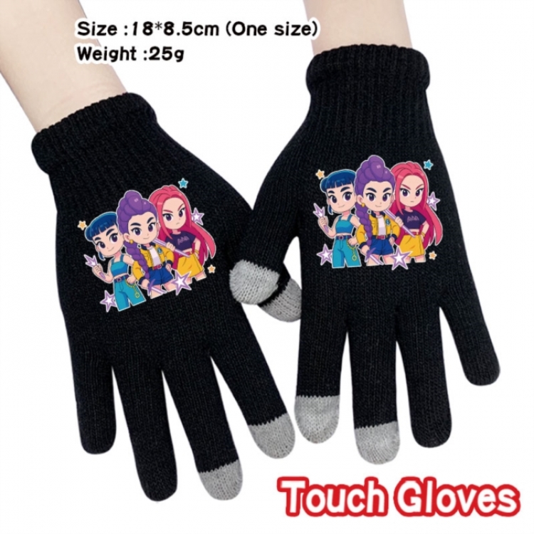 K-Pop:Demon Hunters Anime touch screen knitting all finger gloves 18X8.5CM