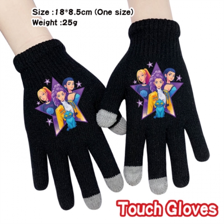 K-Pop:Demon Hunters Anime touch screen knitting all finger gloves 18X8.5CM