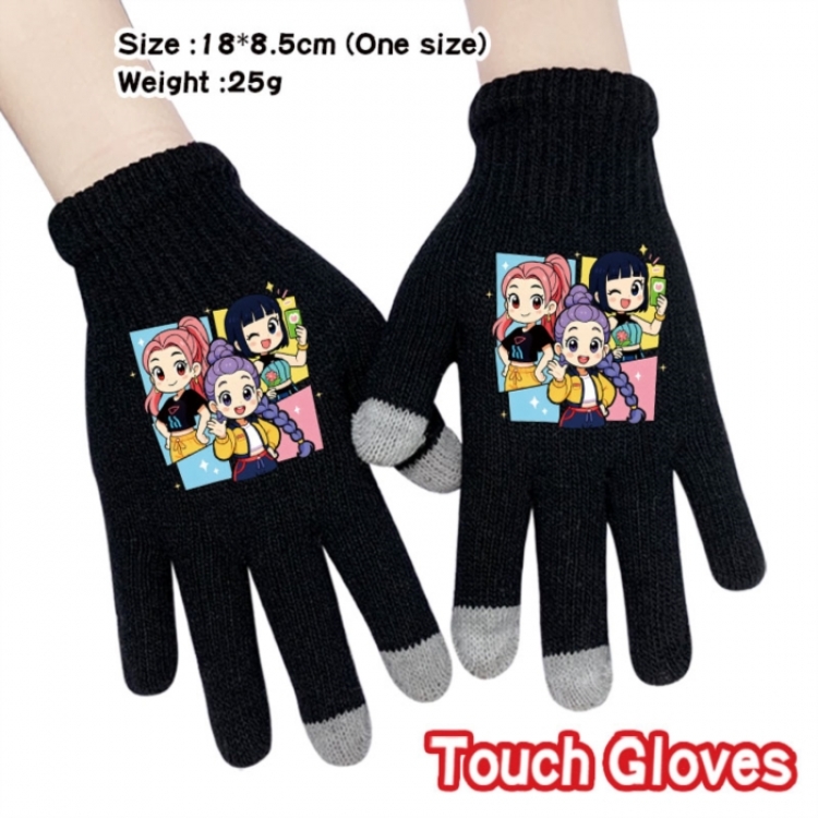 K-Pop:Demon Hunters Anime touch screen knitting all finger gloves 18X8.5CM