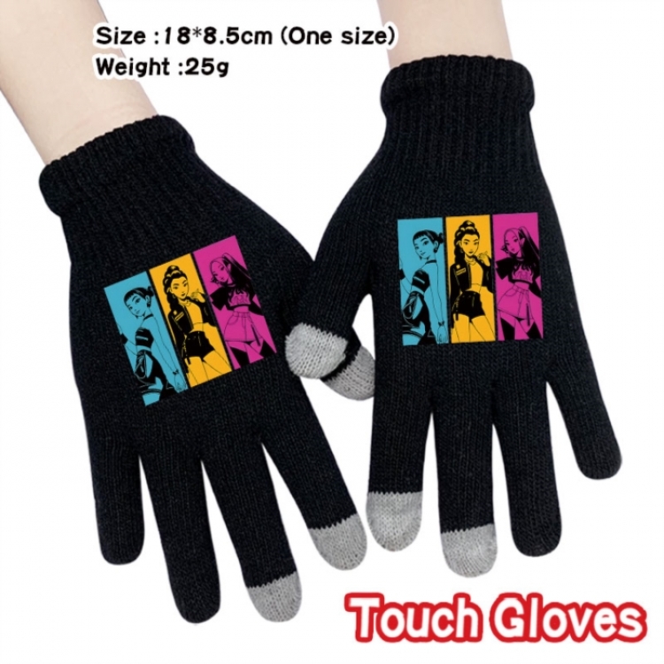 K-Pop:Demon Hunters Anime touch screen knitting all finger gloves 18X8.5CM